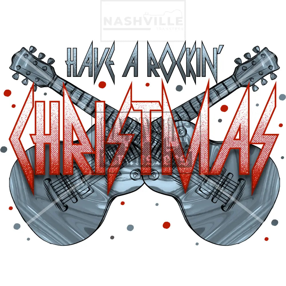 Have A Rockin Christmas Guitar Holiday Stock Transfer.