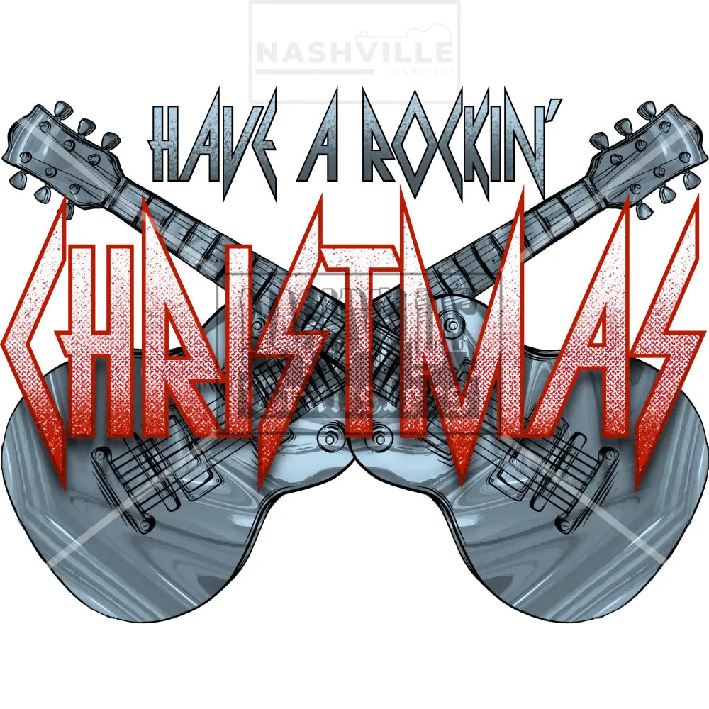 Have A Rockin Christmas Guitar Holiday Stock Transfer.