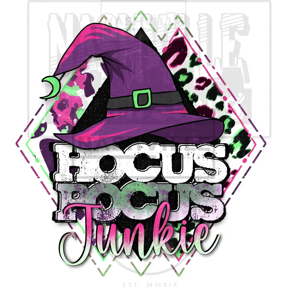 Hocus Junkie Halloween Stock Transfer With Sleeve Accents.