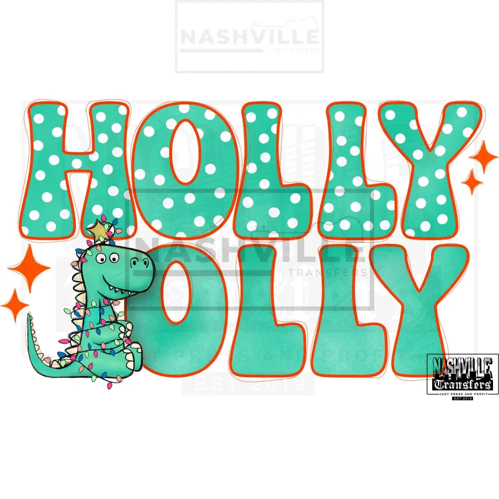 Holly Jolly Dino Or Unicorn Stock Transfer. Sublimation Transfer /