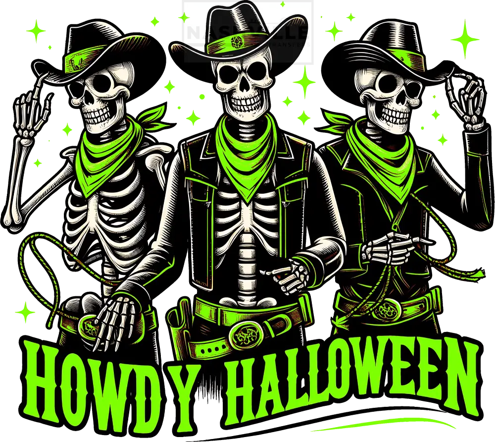 Howdy Halloween Transfers Green