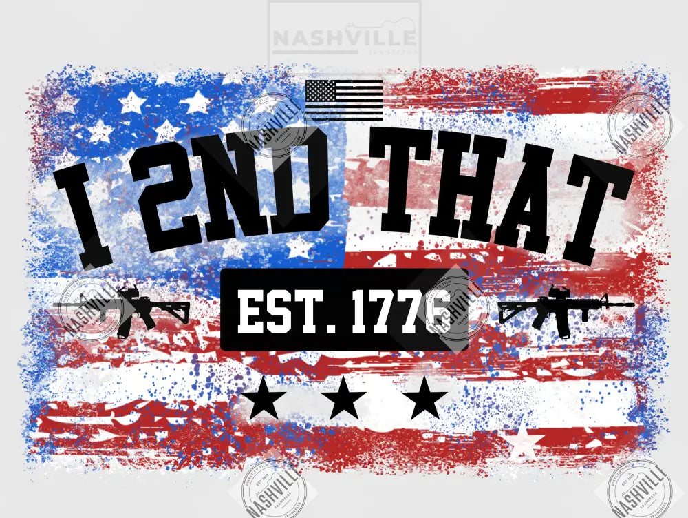 I 2Nd That Transfer. American Flag / Clear Film Transfer