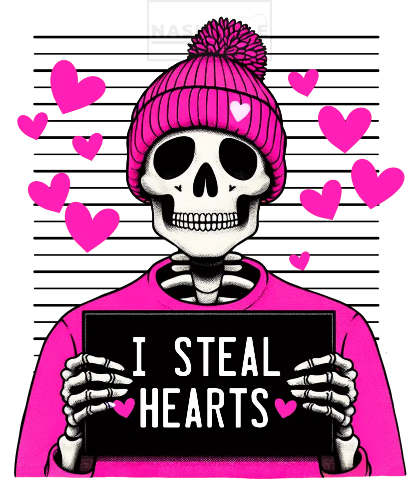 I Steal Hearts Valentines Holiday Transfer.