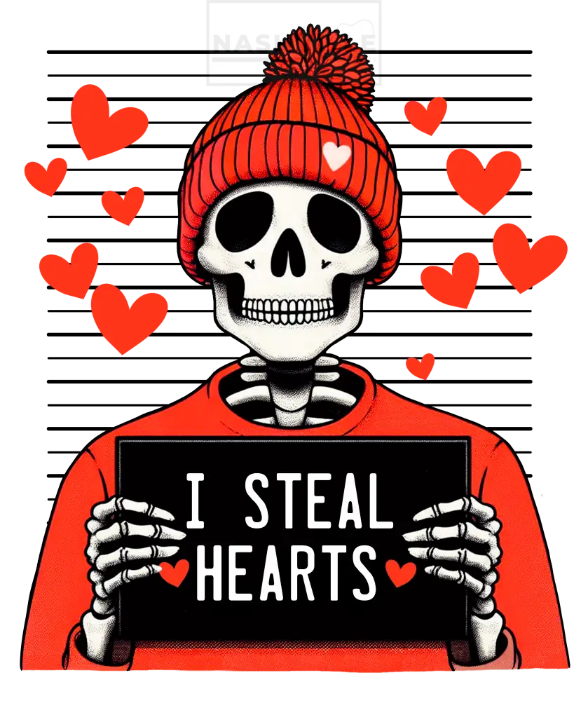 I Steal Hearts Valentines Holiday Transfer.