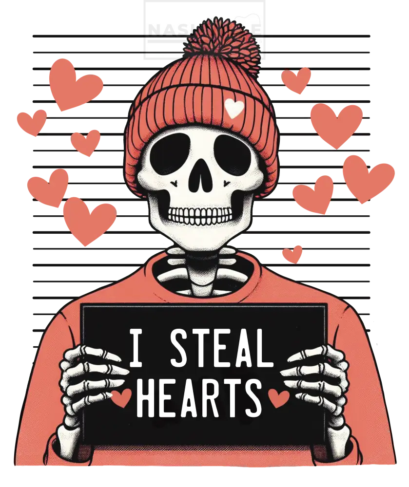 I Steal Hearts Valentines Holiday Transfer.