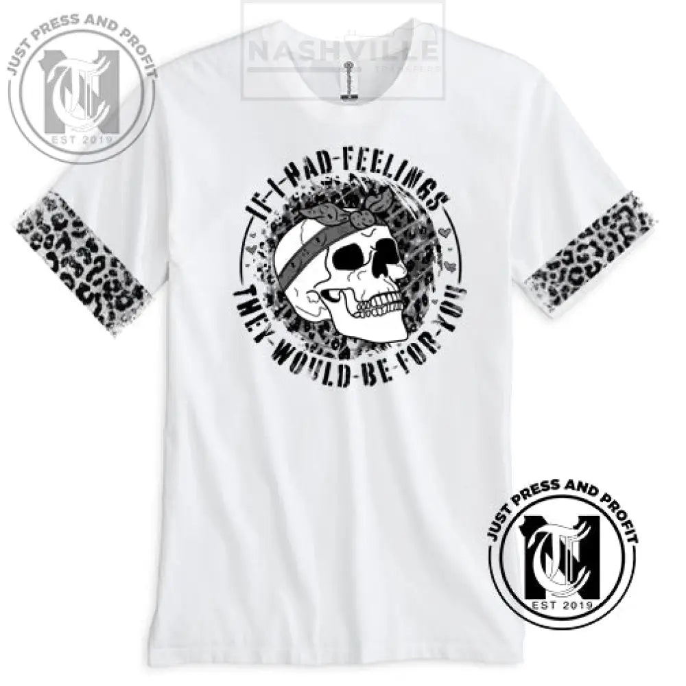 If I Had Feelings Skeletal Valentines Tee. Small / Black T-Shirt