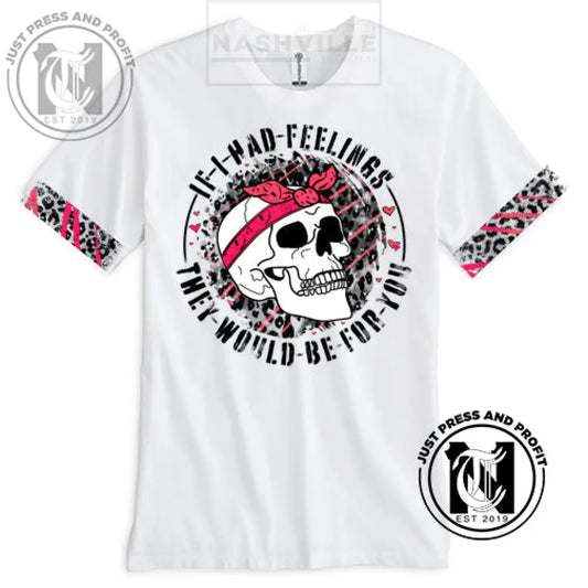 If I Had Feelings Skeletal Valentines Tee. Small / Pink T-Shirt