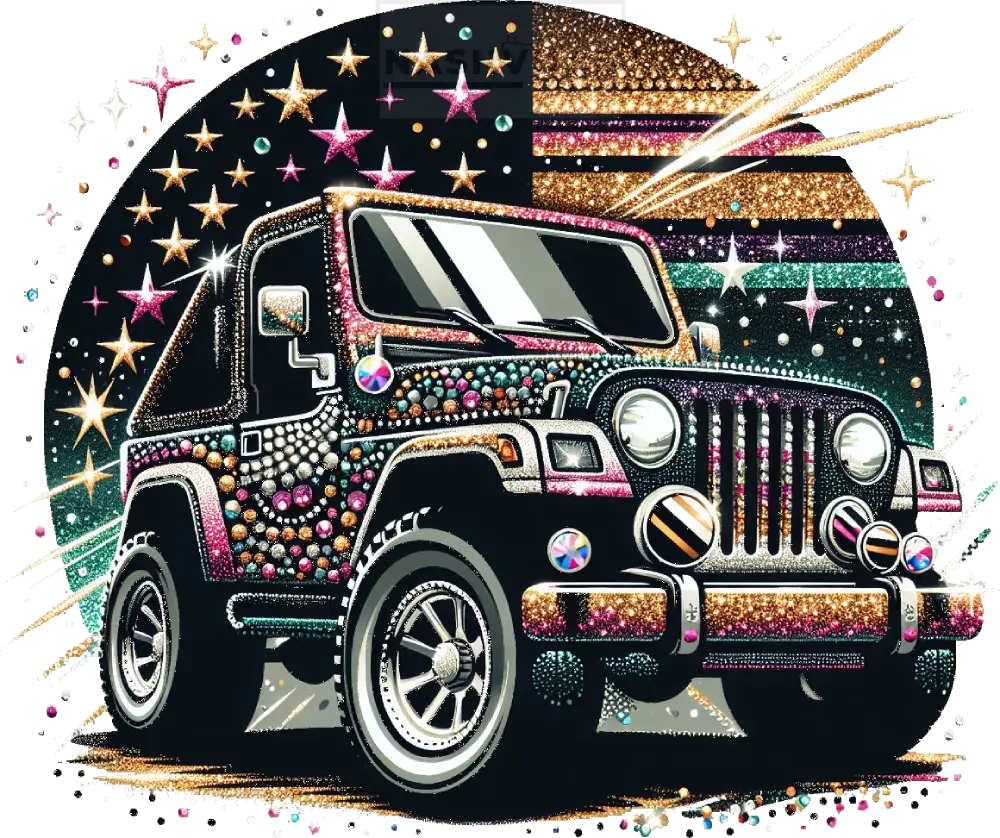 Jeep With Bling Transfer
