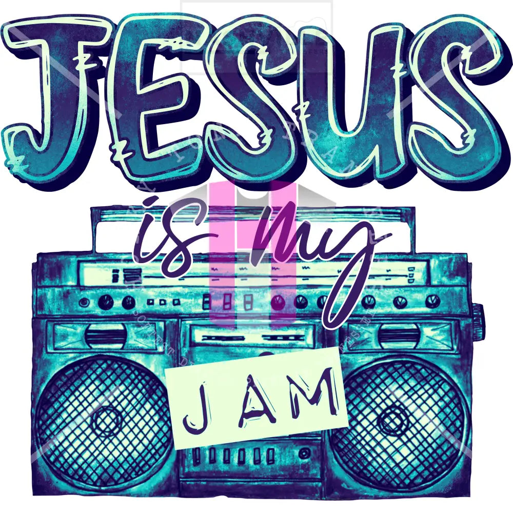 Jesus Is My Jam Stock Transfer Low Heat / Teal