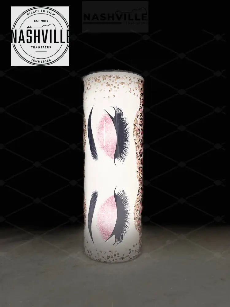 Leopard Glitter Lashes Pink Tumbler. Tumbler