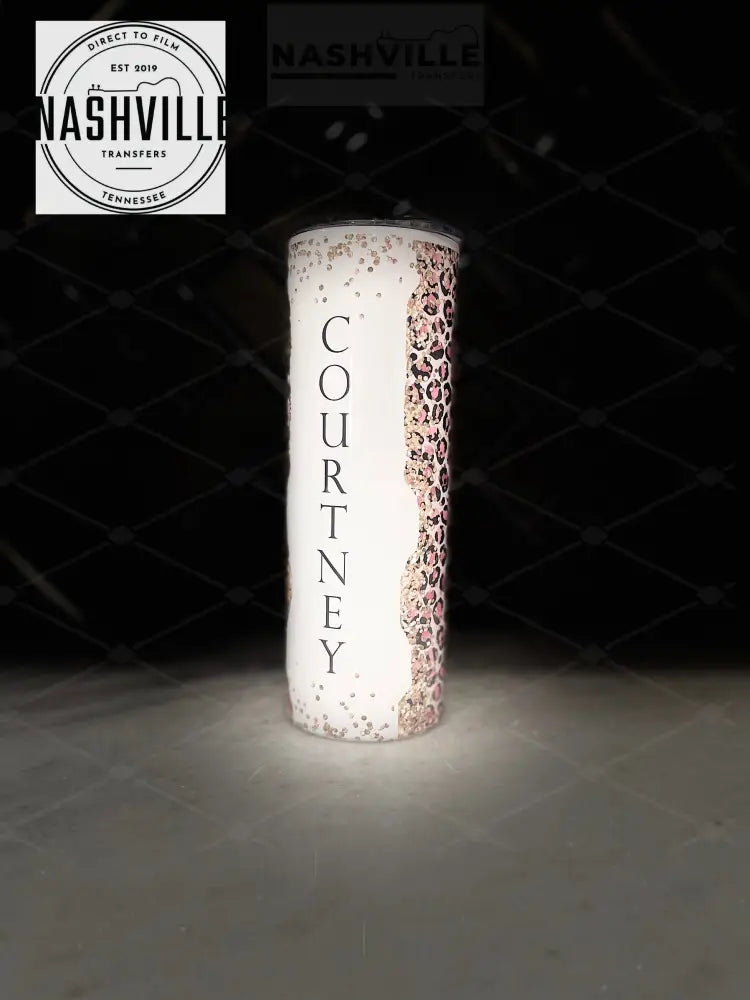 Leopard Glitter Lashes Pink Tumbler. Tumbler