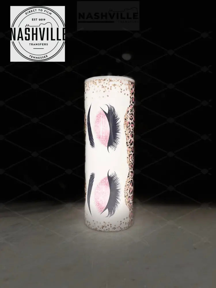 Leopard Glitter Lashes Pink Tumbler. Tumbler