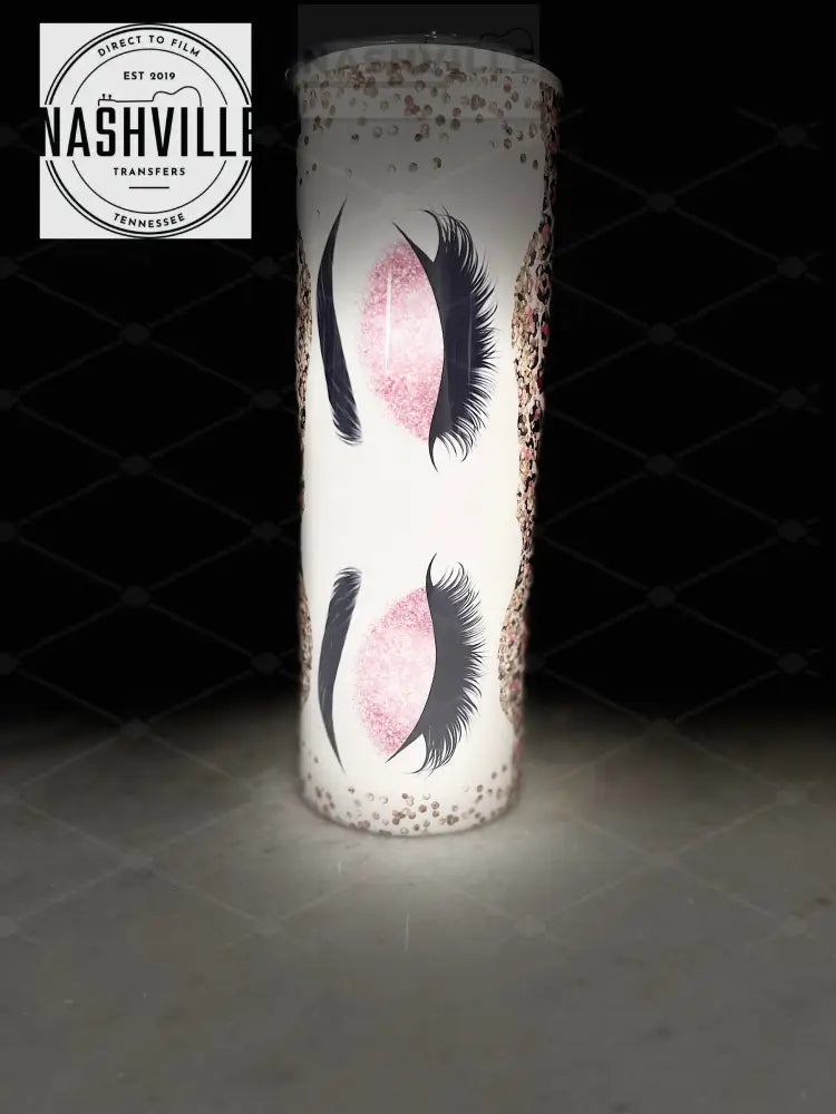 Leopard Glitter Lashes Pink Tumbler. Tumbler