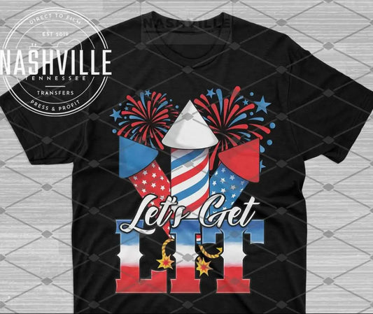 Let S Get Lit Patriotic Tee