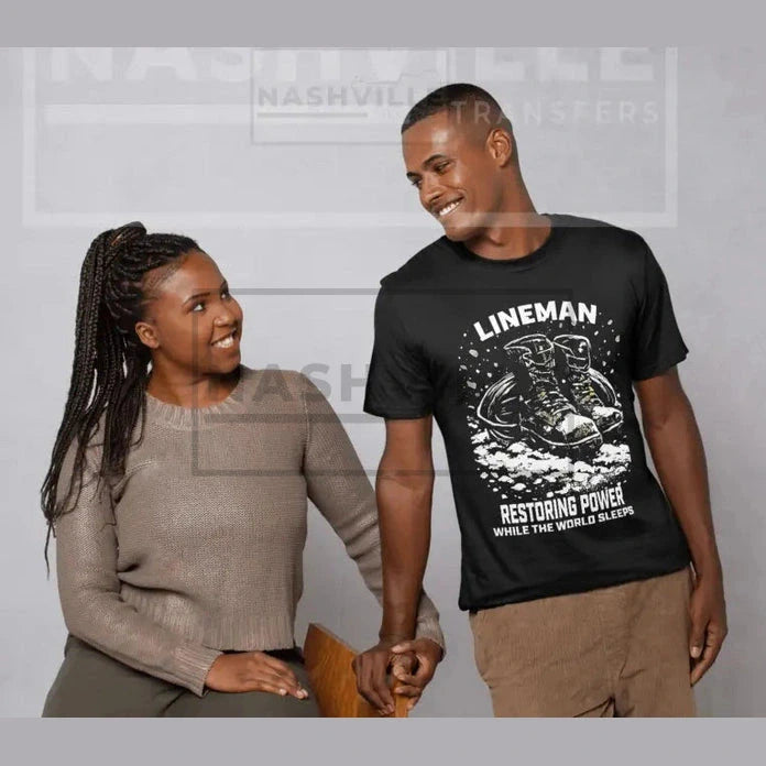 Lineman. Restoring Power While The World Sleeps Tee T-SHIRT