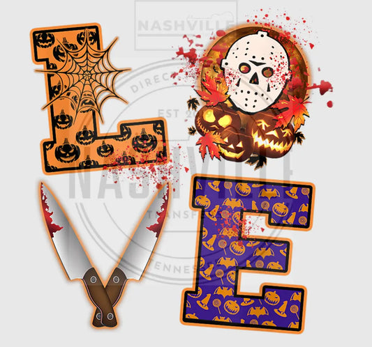 Love Halloween Transfer. Mask Prints