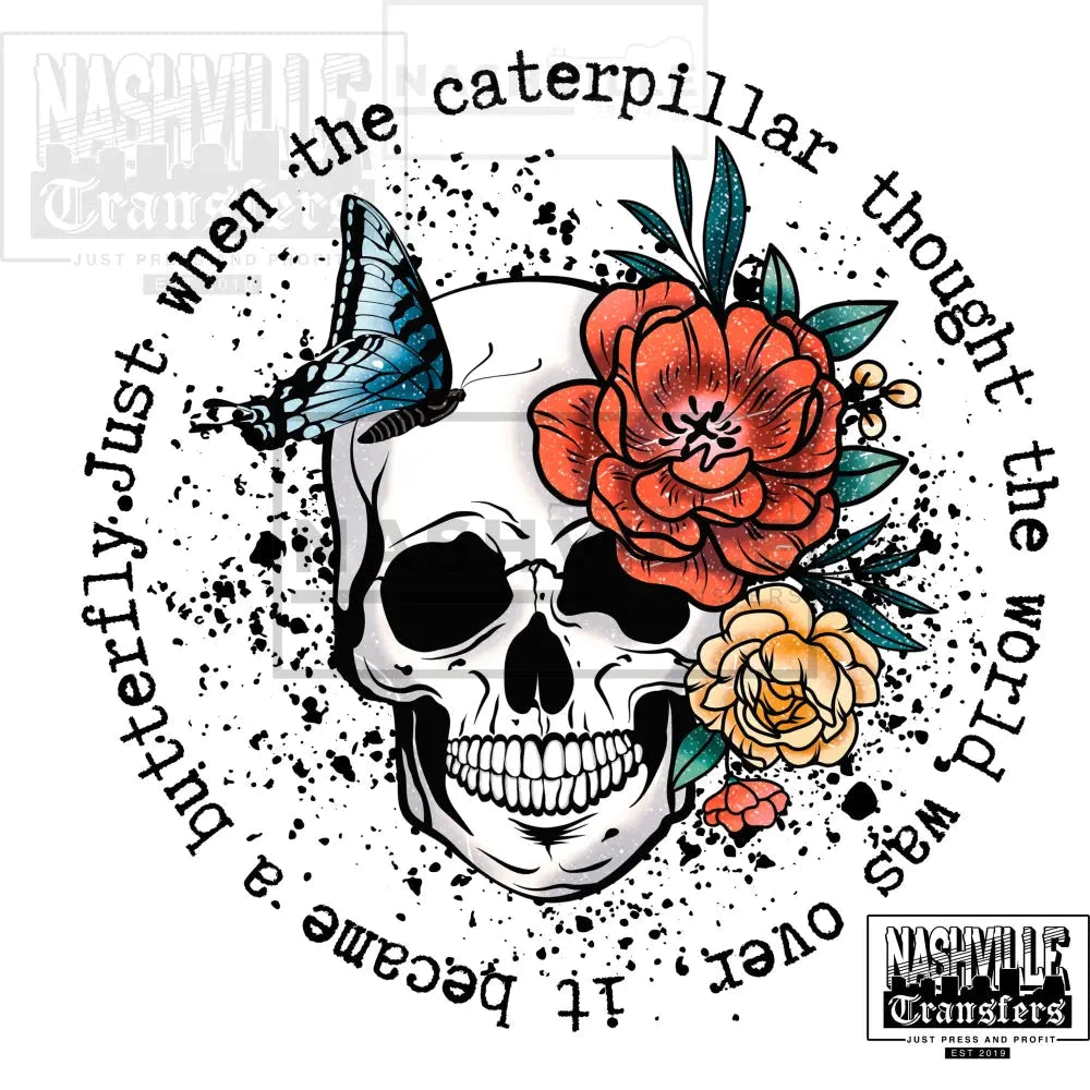 Mental Health Caterpillar-Butterfly Skeleton Stock Transfer.