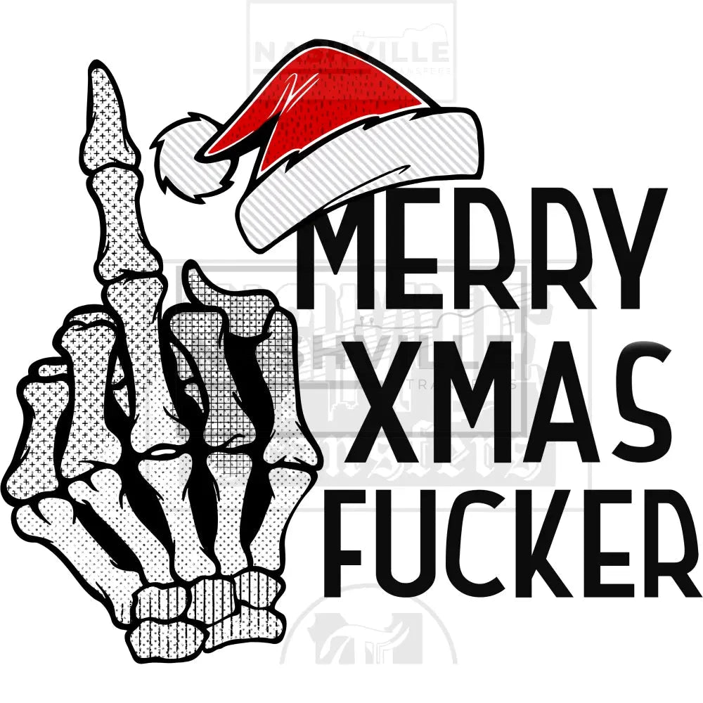 Merry Christmas Naughty Middle Finger Holiday Stock Transfer.