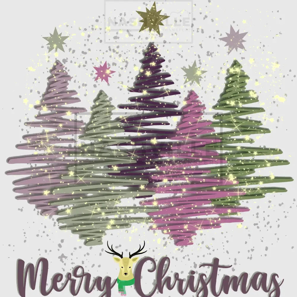 Merry Christmas Zigzag Holiday Transfer.