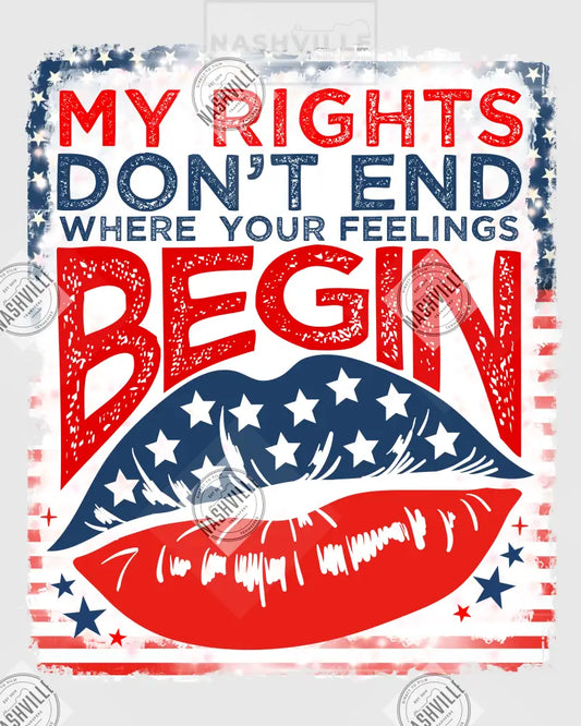 My Rights Dont End Rasterized Transfer. Dark Blue
