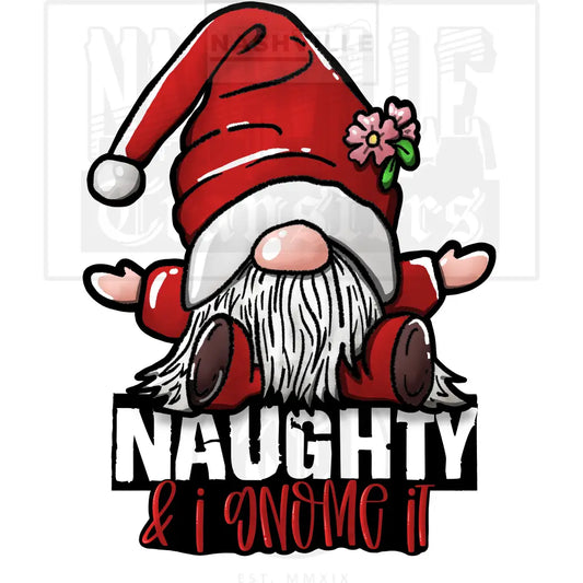 Naughty And I Gnome It Christmas Holiday Stock Transfer.