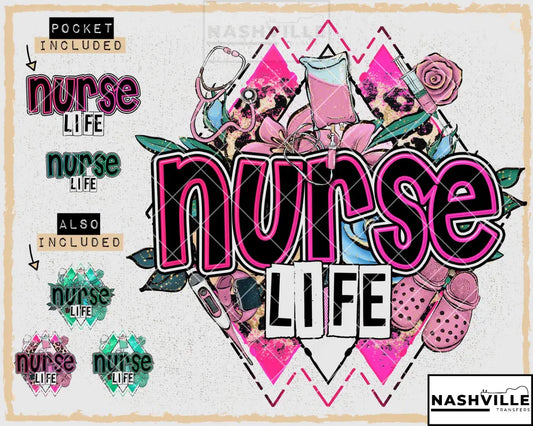Nurse Life Transfer With Pocket Size Included Transfer.