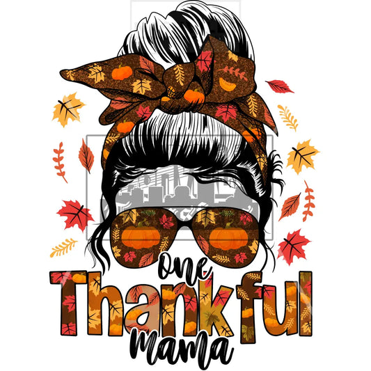 One Thankful Mama Messy Bun Stock Transfer