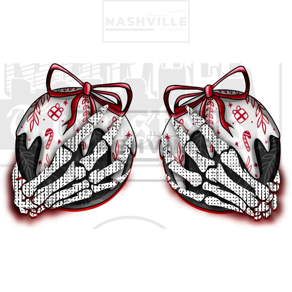 Ornaments Skeleton Naughty Hands Christmas Holiday Stock Transfer.
