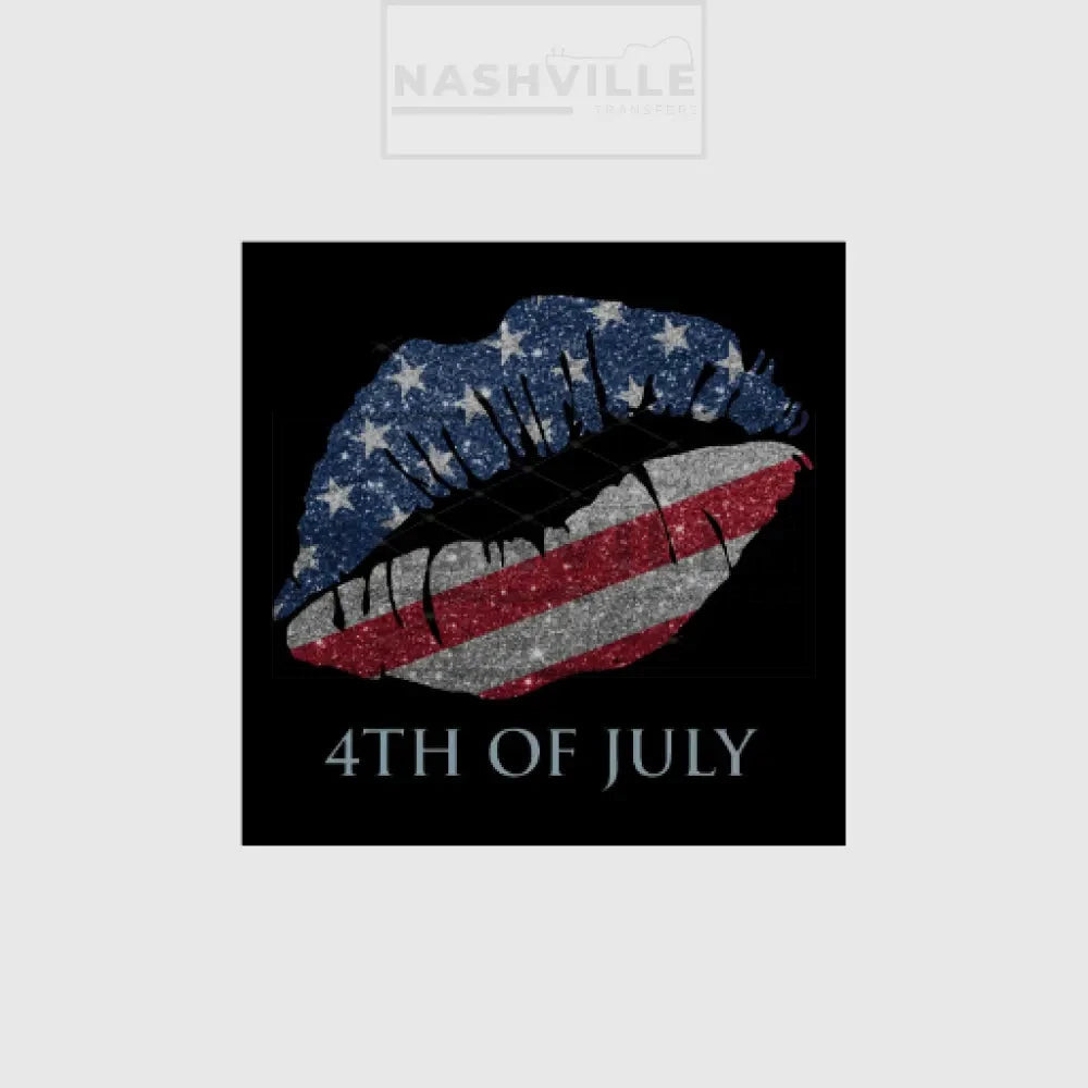 Patriotic Glitter Lips Transfer.