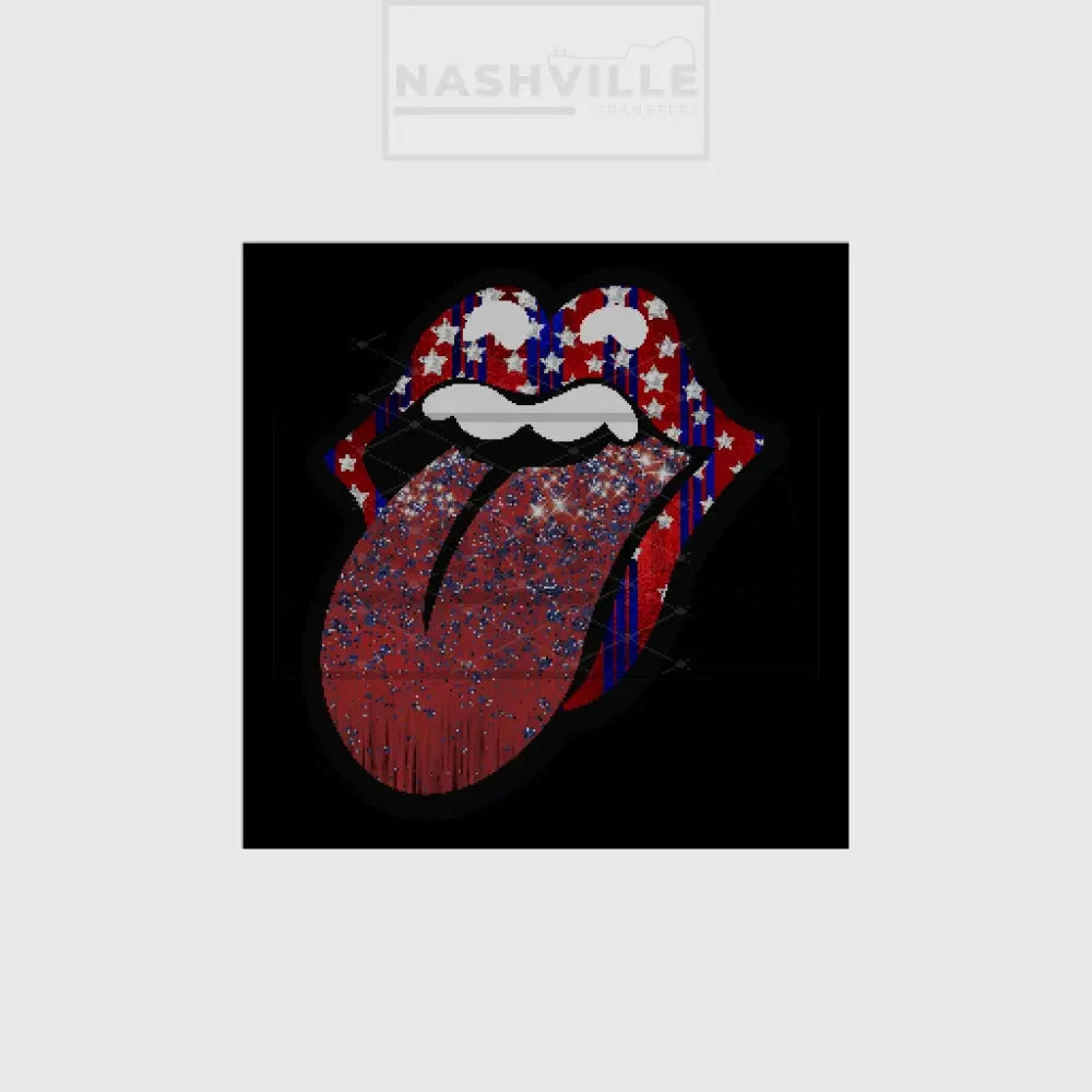 Patriotic Glitter Tongue Transfer.