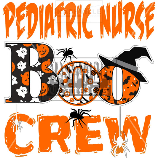 Pediatric Nurse Boo Crew Halloween Holiday Stock Transfer.
