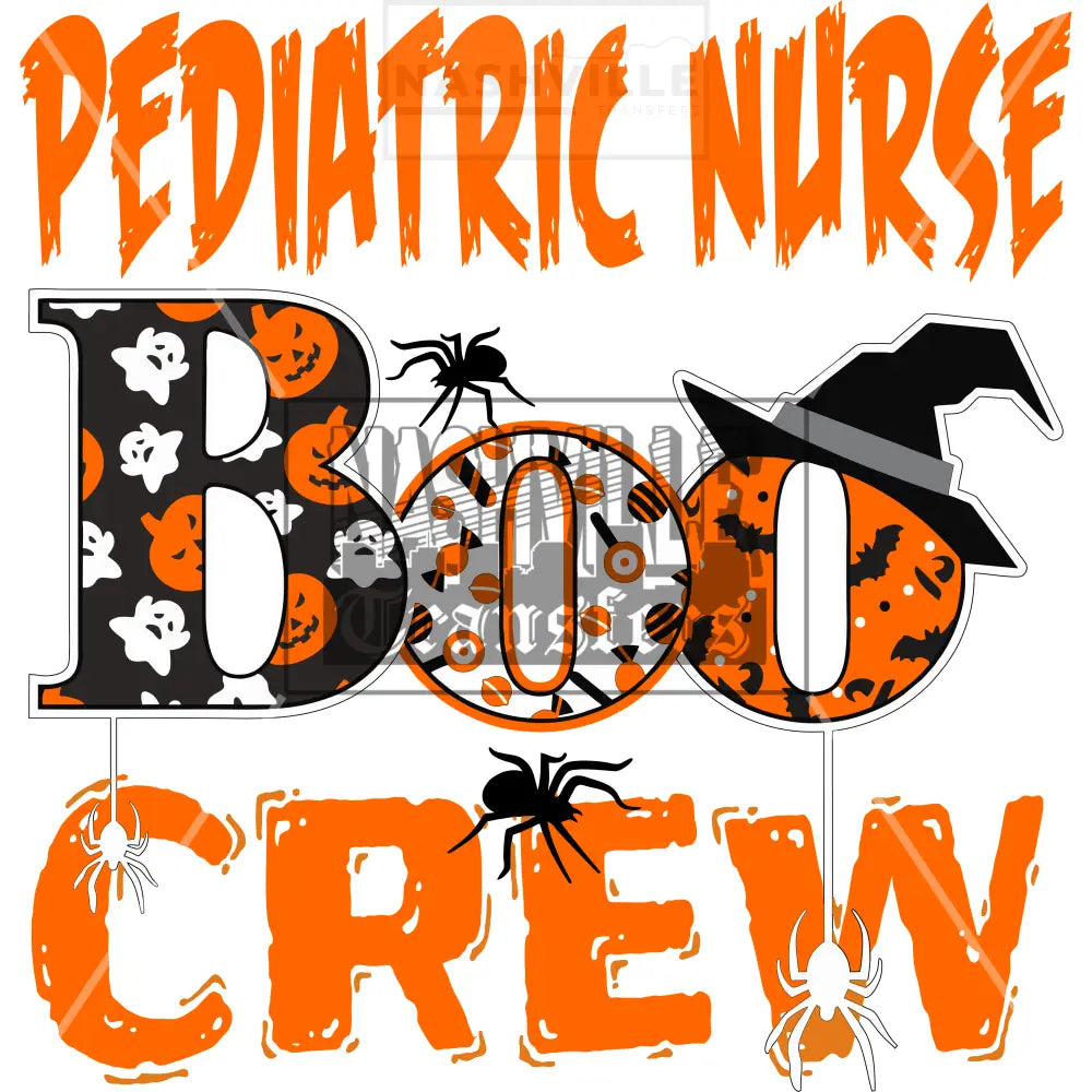 Pediatric Nurse Boo Crew Halloween Holiday Stock Transfer.