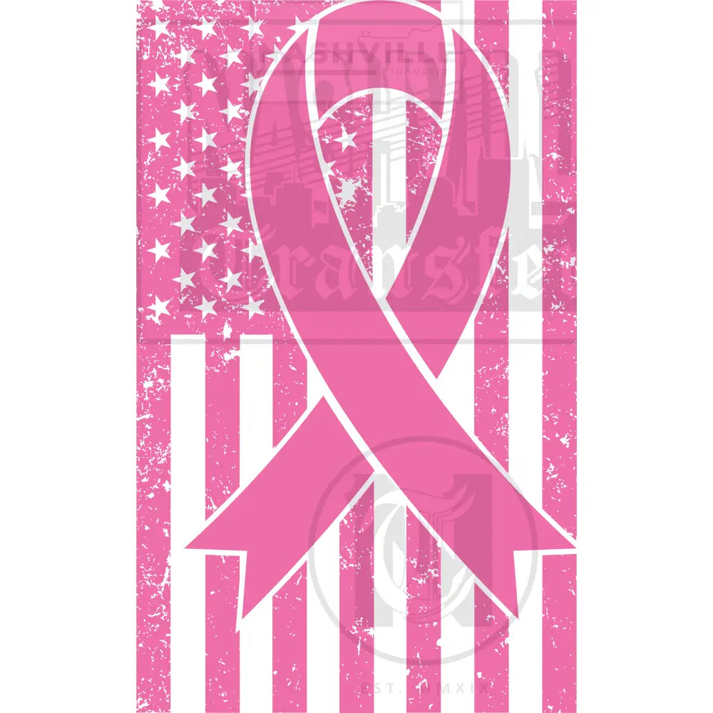 Pink American Flag Cancer Ribbon Stock Transfer.