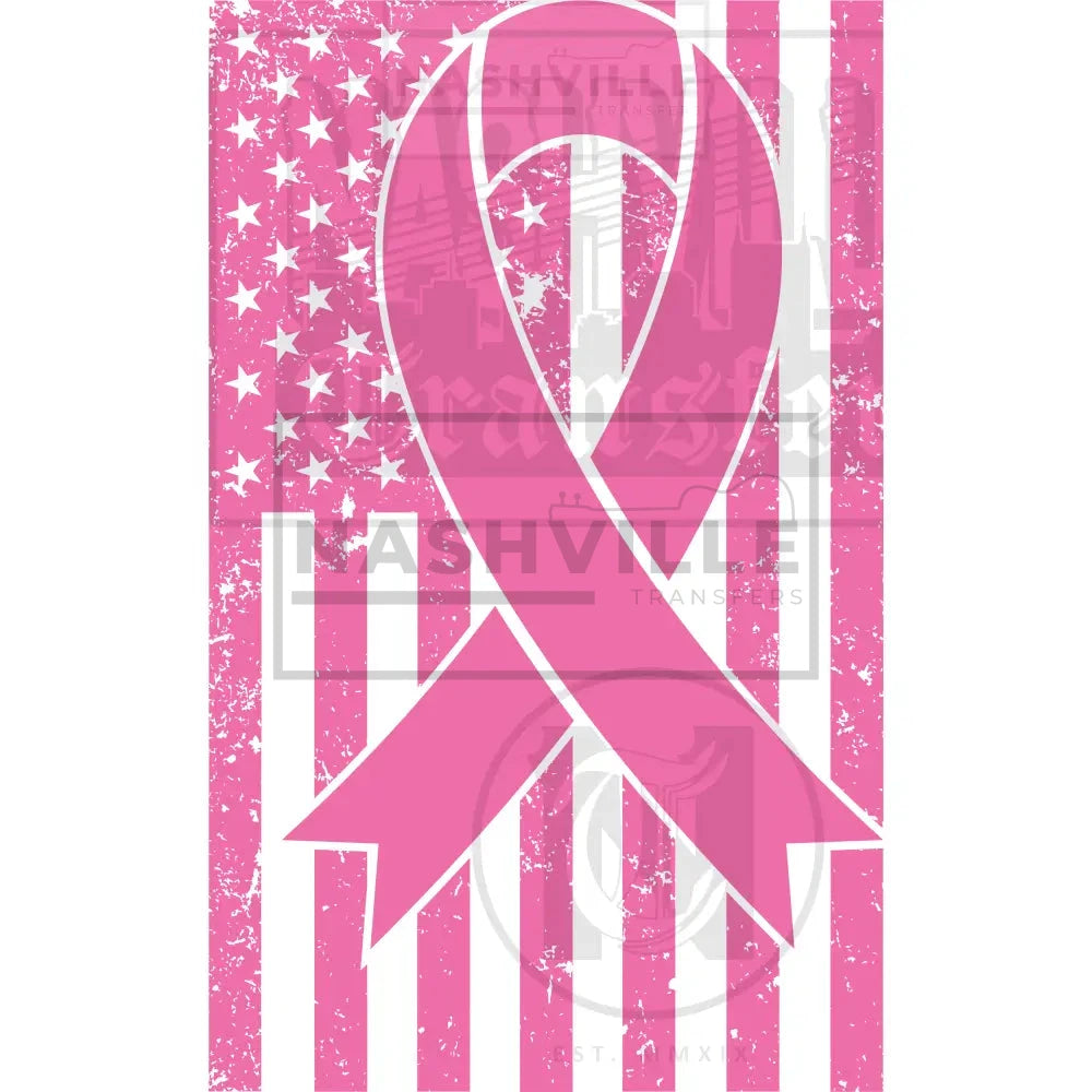 Pink American Flag Cancer Ribbon Stock Transfer.