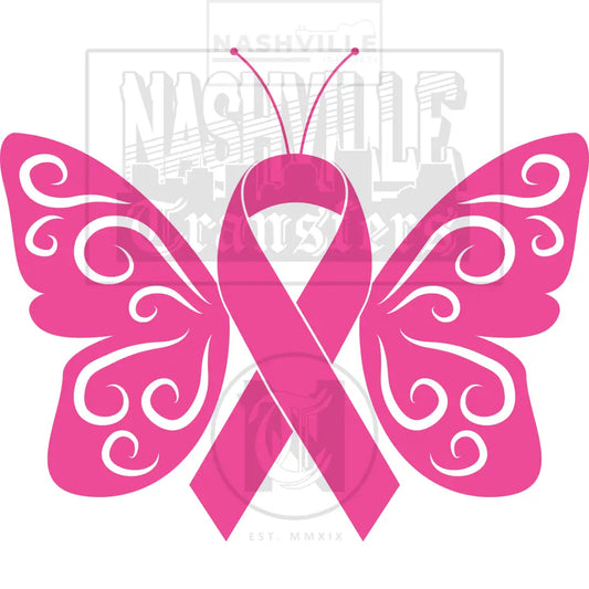 Pink Butterfly Ribbon Cancer Awareness Stock Transfer.