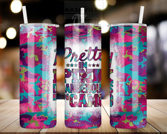 Pretty In Pink. Dangerous Camo Tumbler.