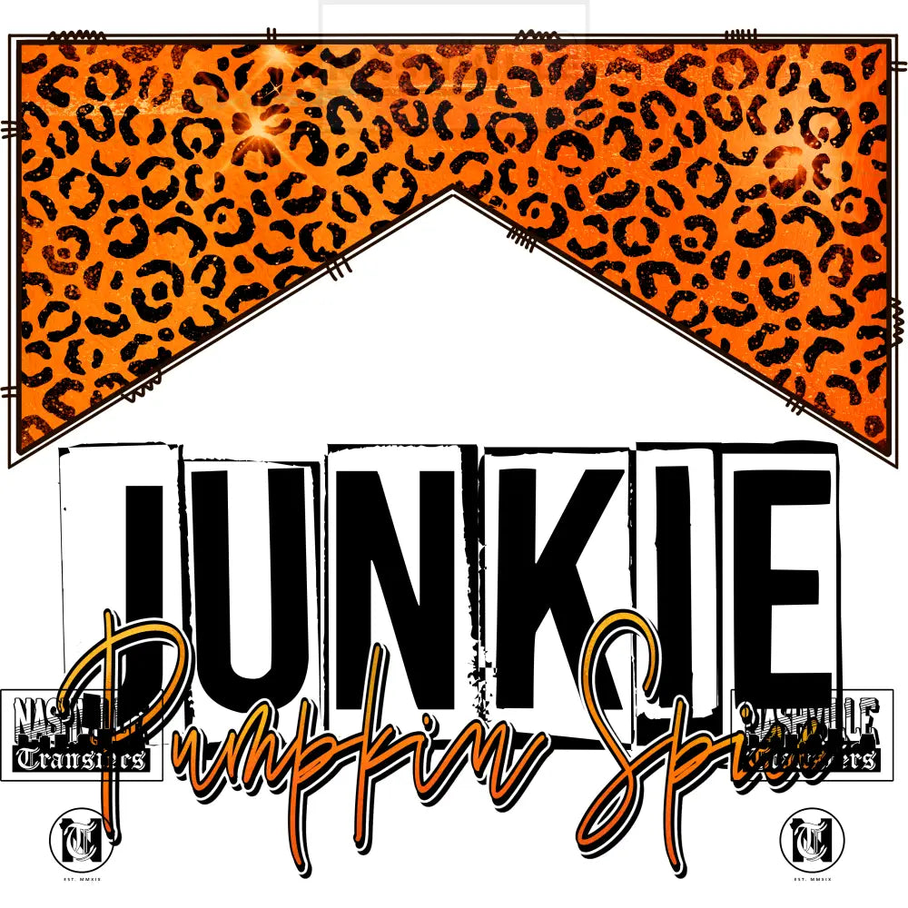 Pumpkin Spice Junkie Stock Transfer. Low Heat / Bottom Font