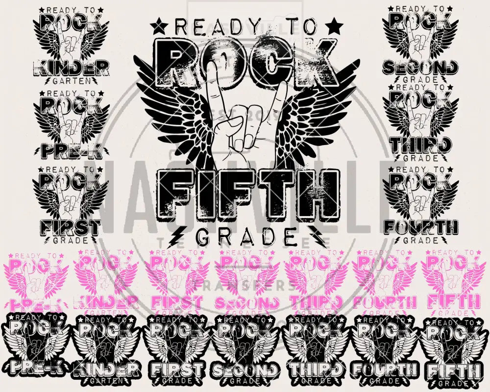 Ready To Rock Back School Transfers. Prints