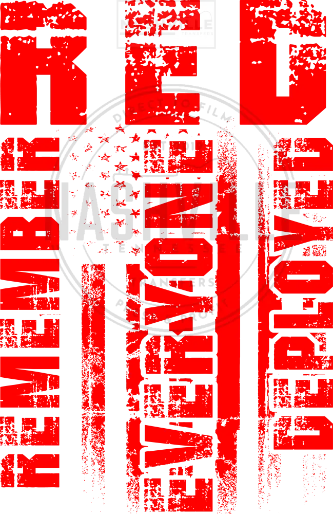 Red. Remember Everyone Deployed Grunge Distressed Transfer. Prints