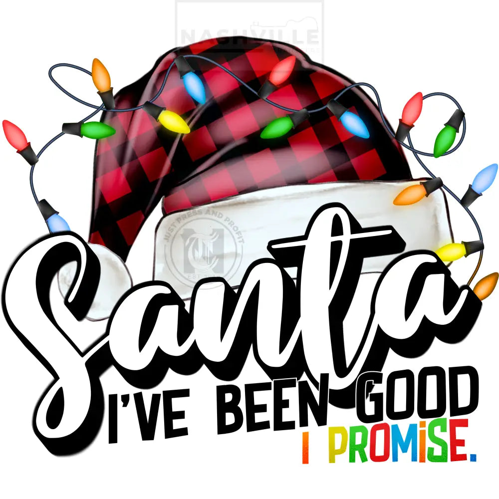 Santa Hat Ive Been Good I Promise Christmas Holiday Stock Transfer