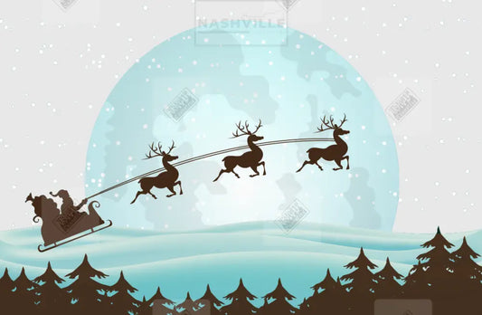 Santa Sleigh Christmas Holiday Stock Transfer.
