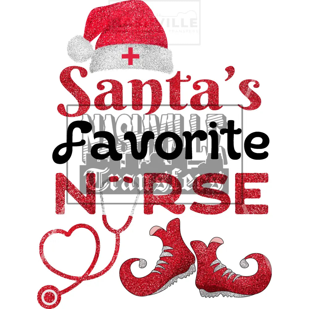 Santas Favorite Nurse Holiday Stock Transfer.