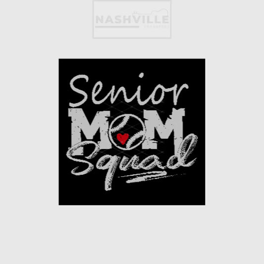 Senior Mom Baseball Squad Transfer. White Font