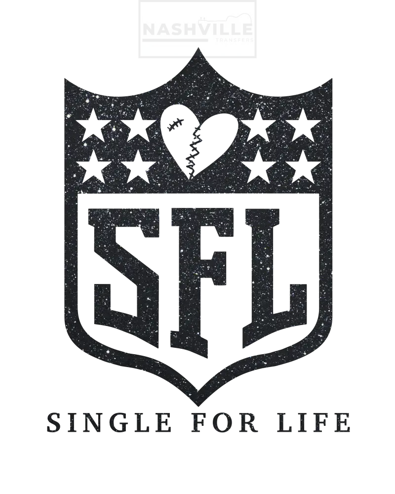Single For Life Football Tee S / Black Glitter