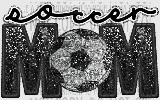 Soccer Mom Glitter And Embroidery Effect Transfer
