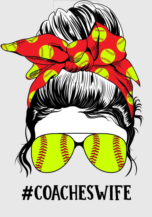 Softball Messy Bun Transfer.
