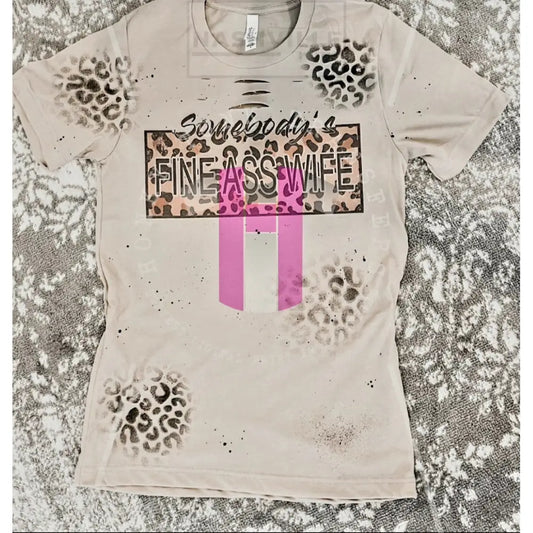 Someones Fine Wife Leopard Cut Out Tee