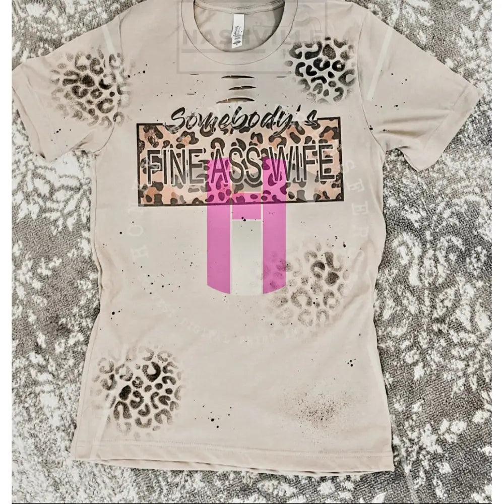 Someones Fine Wife Leopard Cut Out Tee