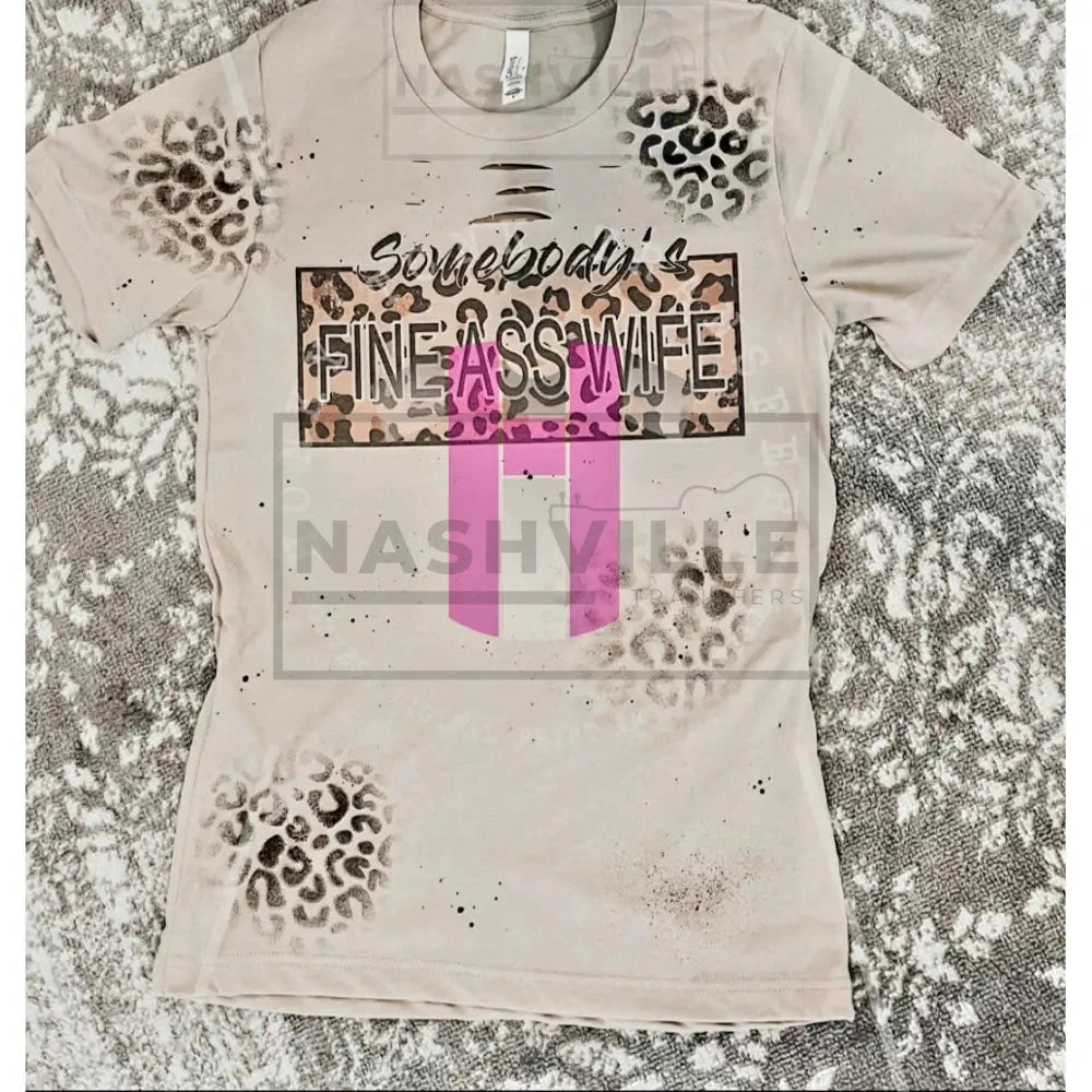 Someones Fine Wife Leopard Cut Out Tee