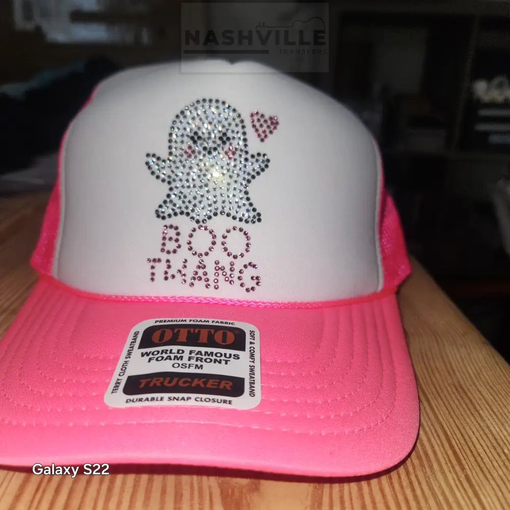 Spooky Vibes Rhinestone trucker hats Boo thang version 2